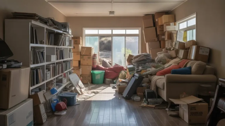 Cluttered home interior showing early signs that professional junk removal is needed.