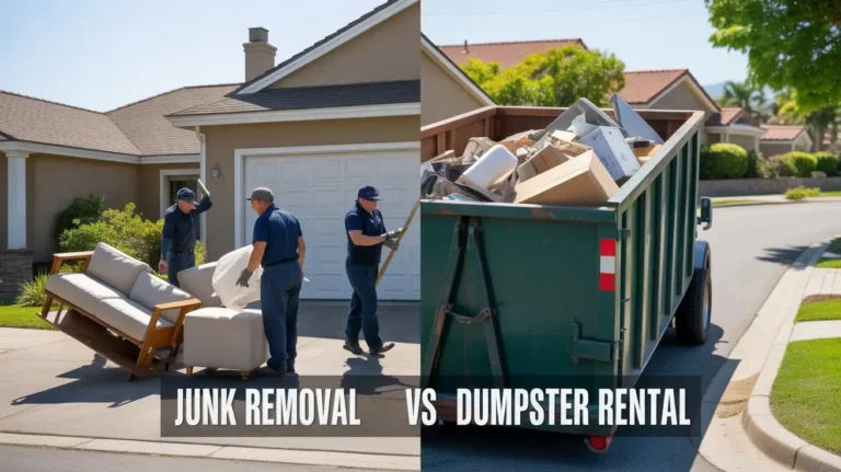 Junk removal vs dumpster rental comparison for Visalia homeowners.